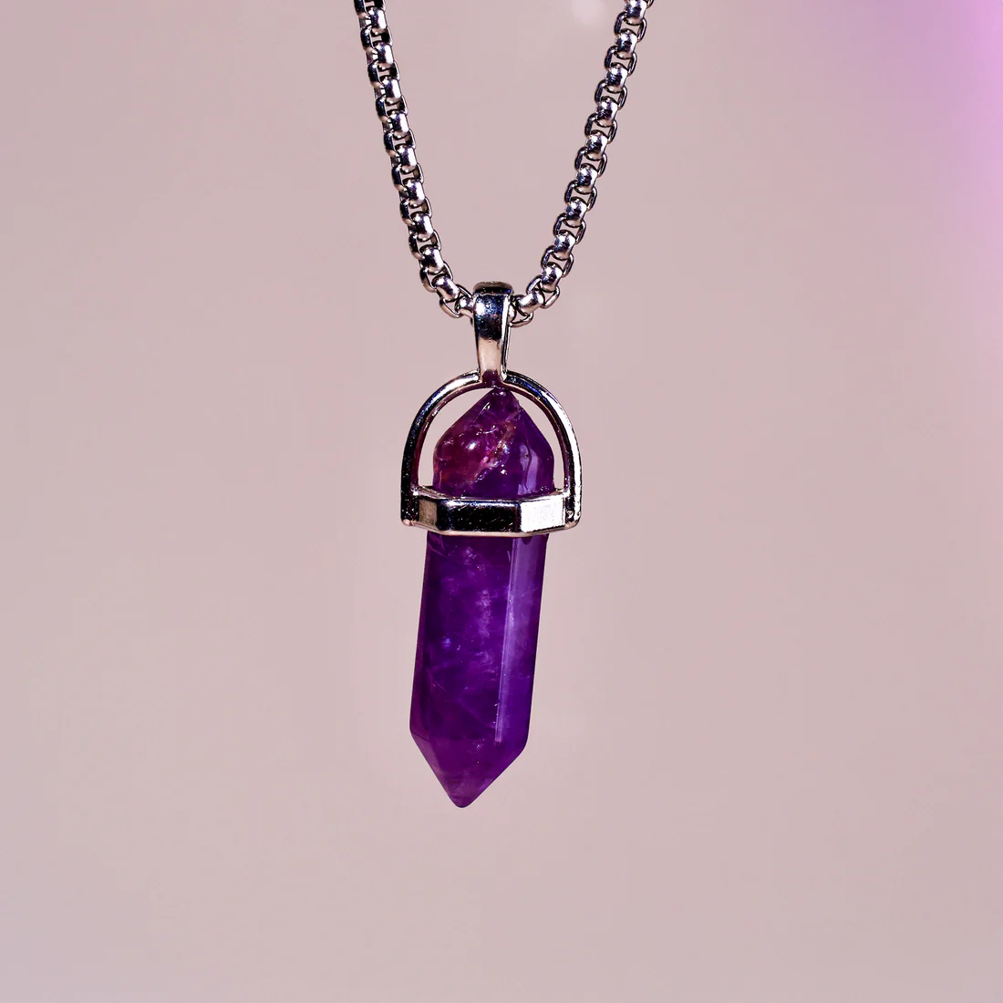 Amethyst Healing Crystal Pendant