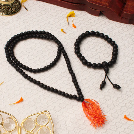 Karungali Malai 6mm (108+1 Beads) with 8mm Karungali Bracelet (Govt. Certified)