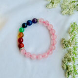 Seven Chakra with Rose Quartz Bracelet: Happy Love Life