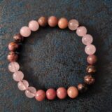 Rosequartz Rhodonite and Rose Quartz combination relationship bracelet