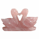 Rose Quartz Mandarin Ducks Pair