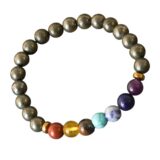 7 Chakra Bracelet with Pyrite