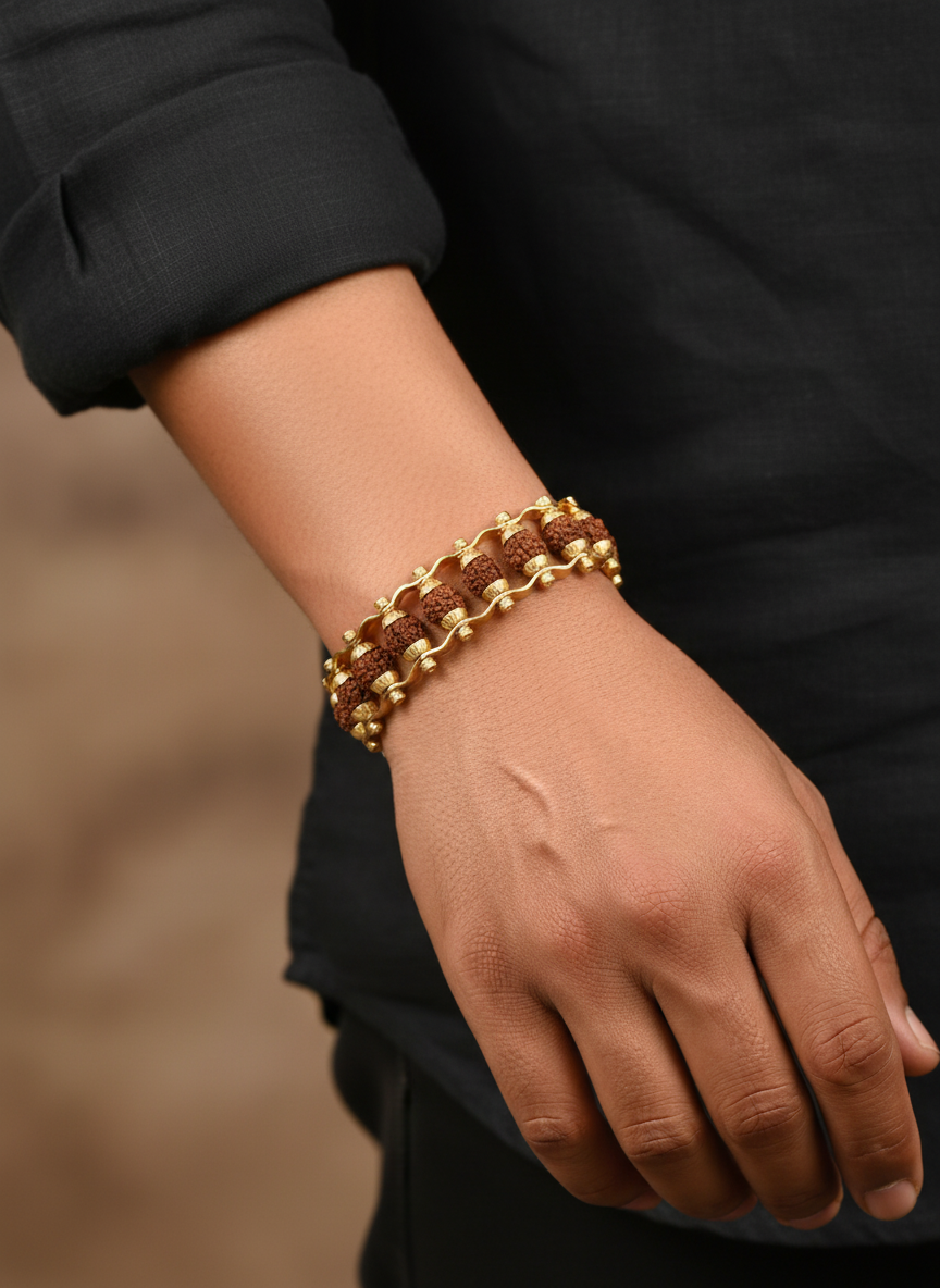 Rudraksha Chain Bracelet - Image 4